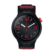 Swatch BBBLOOD SO27B102 – Αναλογικό Ρολόι Unisex με Μαύρο Καντράν και Κόκκινες Λεπτομέρειες